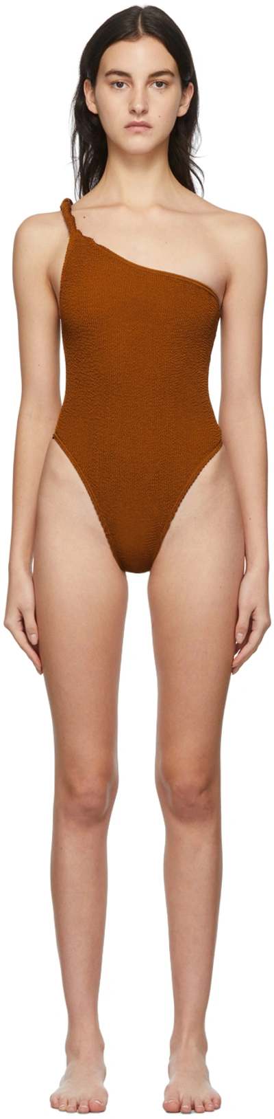 Shop Bondeye Brown Kate Bock Edition Oscar One-piece Swimsuit In Cedar