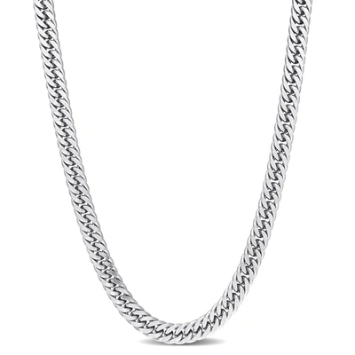 Shop Amour 5.5mm Double Curb Link Chain Necklace In Sterling Silver In White