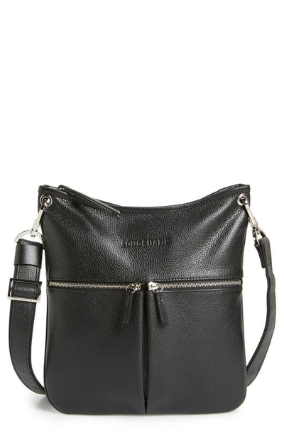 Shop Longchamp 'veau' Leather Crossbody Bag In Black