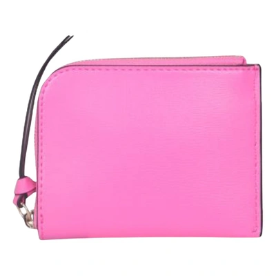 Pre-owned Ganni Leather Clutch Bag In Pink