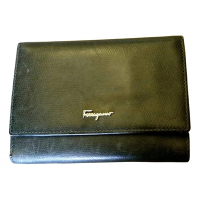 Pre-owned Ferragamo Leather Wallet In Green