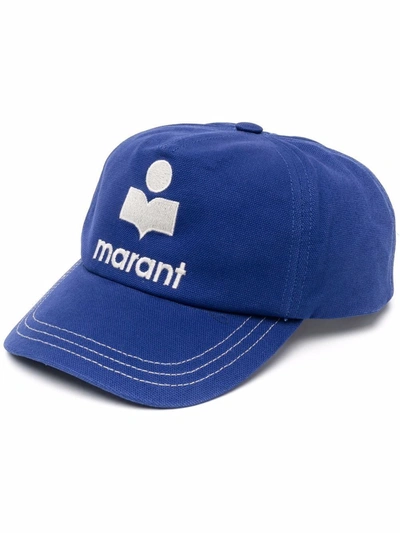 Shop Isabel Marant Baseball Cap With Embroidery In Blue