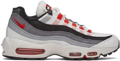 Shop Nike White & Red Air Max 95 Sneakers In Summit White/chile R