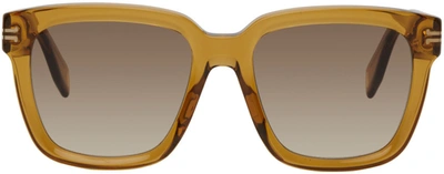 Shop Marc Jacobs Brown Square Sunglasses In 040g Yellow