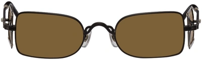 Shop Matsuda Black Reflective 10611h Sunglasses In Matte Black