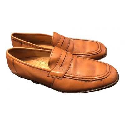 BARKER Pre-owned Leather Flats In Brown