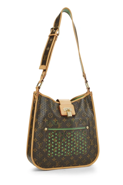 Louis Vuitton Monogram Perforated Musette Green Crossbody Bag at