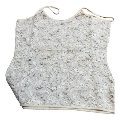 Pre-owned Valentino Lace Camisole In White