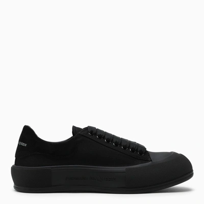 Shop Alexander Mcqueen Black Canvas Sneakers