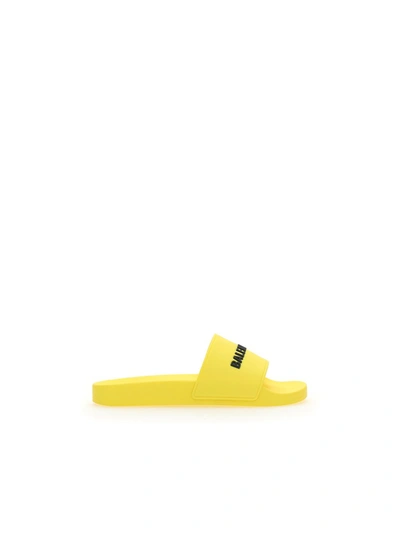 Shop Balenciaga Sandals In Yellow/black