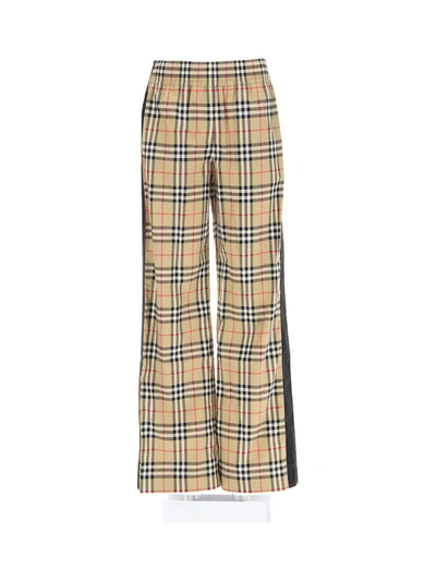 Shop Burberry Trousers In Archive Beige Ip Chk