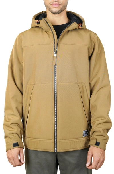 Hawke And Co Softshell Bonded Sherpa Jacket In Khaki