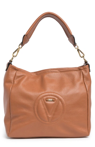 Shop Valentino By Mario Valentino Valerie Dollaro Classic Leather Shoulder Bag In Caramel