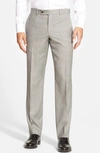 Ted Baker Jefferson Flat Front Wool Dress Pants In Light Grey