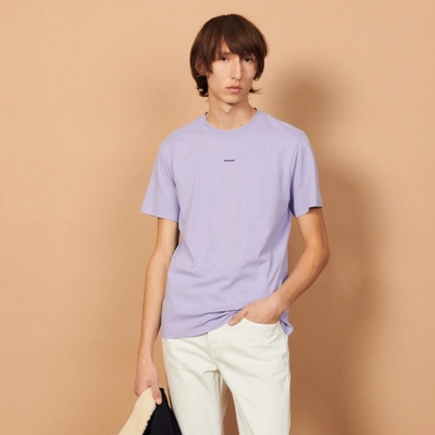 Shop Sandro Embroidered T-shirt In Mauve