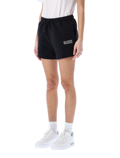 Shop Ganni Isoli Drawstring Shorts In Black