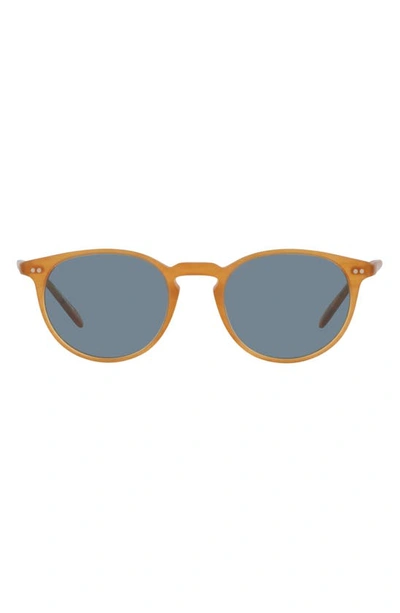 Shop Oliver Peoples Riley 49mm Round Sunglasses In Amber