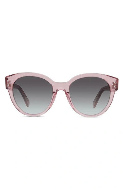 Shop Celine 54mm Gradient Round Sunglasses In Shiny Pink/ Cold Brown