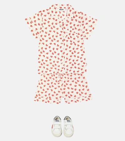 Shop Molo Lexi Printed Cotton Pajama Set In Allover Love