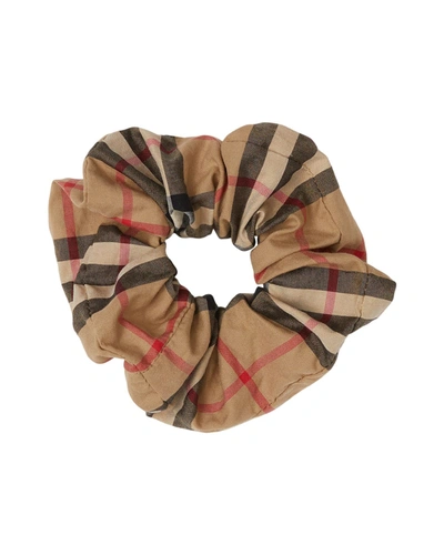 Shop Burberry Girl's Vintage Check Cotton Scrunchie In Beige