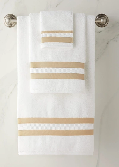 Shop Matouk Marlowe Hand Towel In Linen
