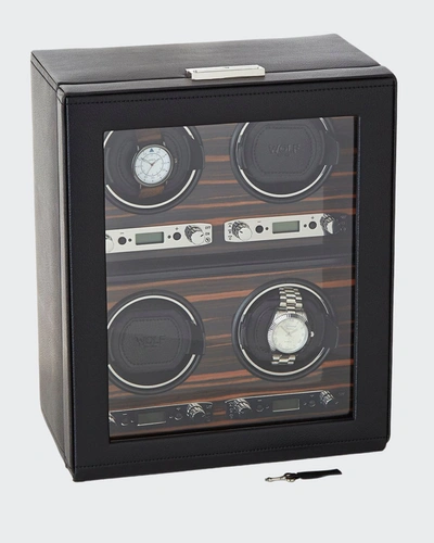 Shop Wolf Roadster 4 Piece Watch Winder In Black