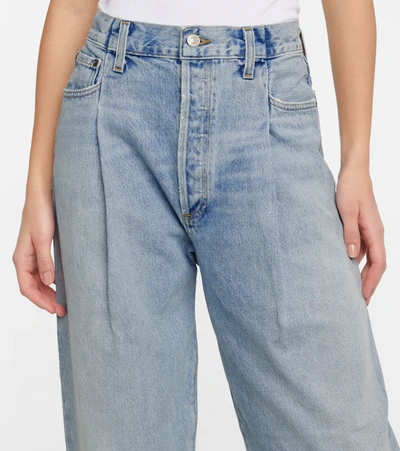Shop Agolde High-rise Tapered Jeans In Sideline
