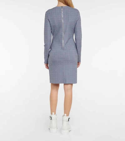 Shop Givenchy 4g Jacquard Knit Minidress In Mineral Blue