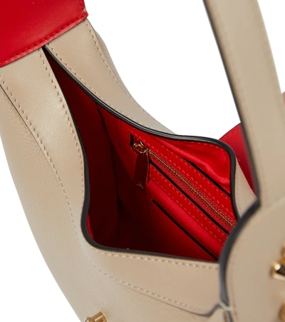 Shop Christian Louboutin Carasky Mini Leather Shoulder Bag In Feve/gold
