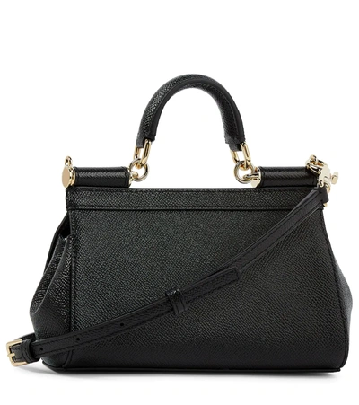 Shop Dolce & Gabbana Sicily Mini Leather Crossbody Bag In Nero