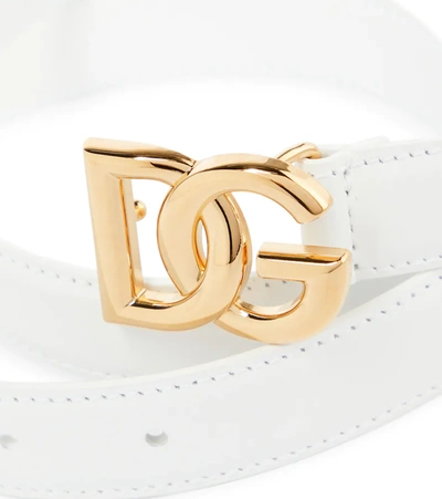 Dolce & Gabbana `hot Stuff` `dg Logo` Belt In Bianco | ModeSens