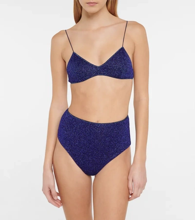 Shop Oseree Oséree Lumière High-rise Bikini In Blue