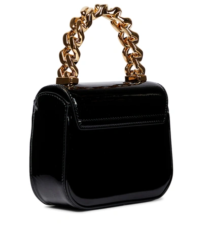 Shop Versace La Medusa Mini Leather Tote In Black- Gold