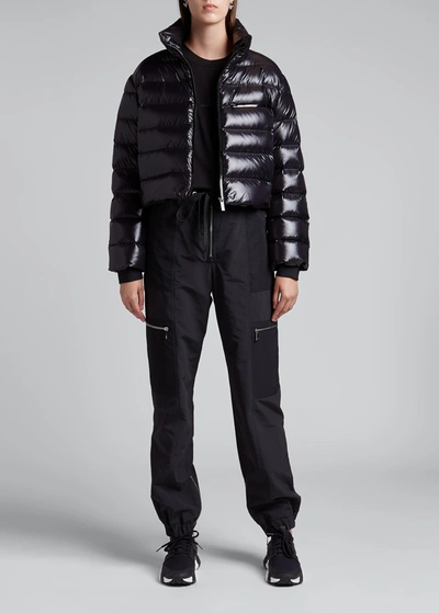 Shop Moncler Morgat Short Down-fill Jacket In Black