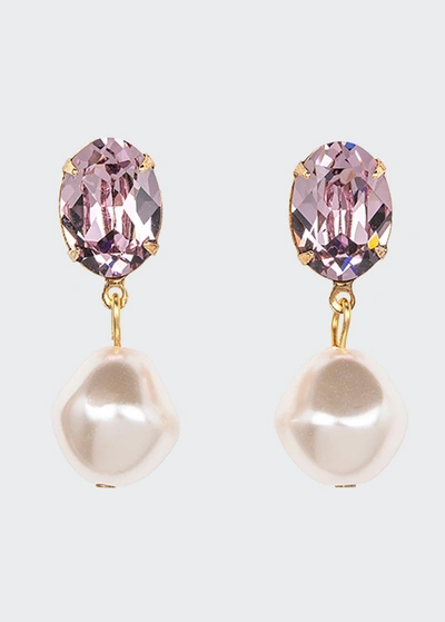 Shop Jennifer Behr Tunis Crystal-pearl Drop Earrings
