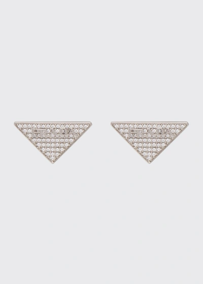 Shop Prada Crystal Logo Symbole Stud Earrings