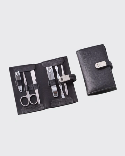 Shop Bey-berk 6-piece Manicure Set In Leather Case