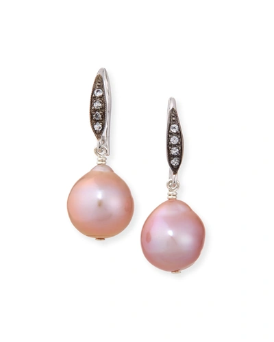 Shop Margo Morrison Sapphire-hook Short Pearl-drop Earrings