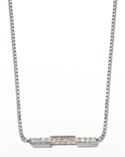 Shop Gucci Link To Love Necklace In 18k White Gold And Diamonds