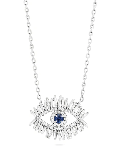 Shop Suzanne Kalan Medium Blue Sapphire Evil Eye Pendant Necklace With Diamonds