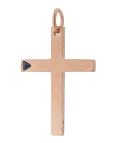 Shop Marco Dal Maso Rose Gold Plated Cross Pendant In 18k Rose Gold