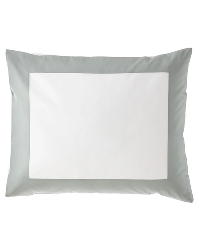 Shop Sferra Modern Sateen Applique King Sham In White/lunar