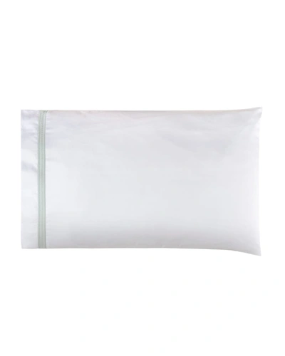 Shop Bovi Fine Linens Devere Pair Of Standard Pillowcases In White/ Dove