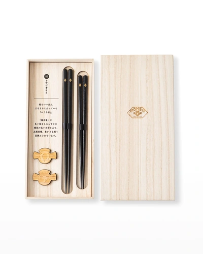 Shop Akomeya Tokyo Chopsticks Gift Boxed Set - Black
