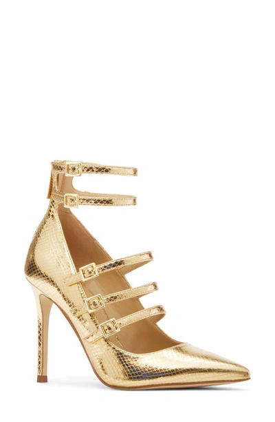 Shop Michael Michael Kors Becker Block Heel Platform Sandal In Gold