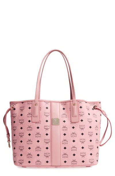 Shop Mcm Medium Liz Reversible Shopper In Soft Pink