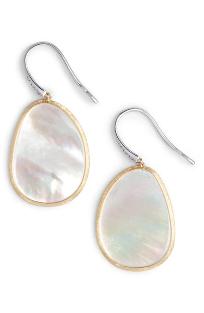 Shop Marco Bicego Lunaria Mother-of-pearl Drop Earrings In White Mother Of Pearl