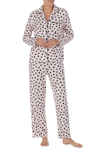 Kate Spade Print Pyjamas In Pink With Black Hearts | ModeSens