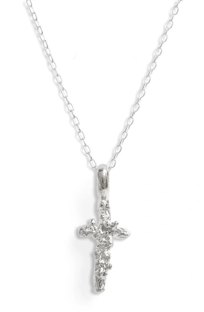 Shop Alighieri The Frosted Dagger Necklace In Silver