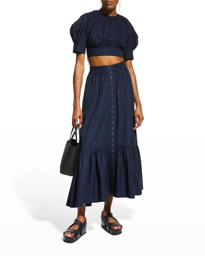 Shop A.l.c Jade Flounce-hem Skirt In Nightshade